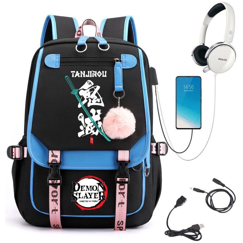 Demon Slayer Anime-Peripherie Rucksack stilvoller Anime-Themen-Schülerrucksack 0084