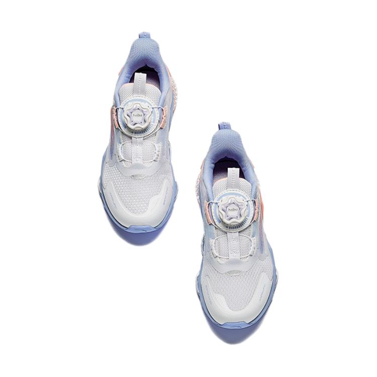 Anta Kids Fabric UFO 6.0 Body Measurement Test Non-Slip Wear-Resistant Low-Top Running Shoes Kids Sneakers White Blue Pink 322439901-2