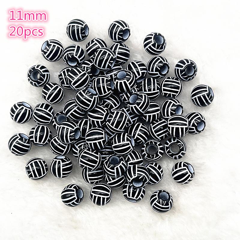 10-20Pcs Sport Rugby Tennis Basketball Football Volleyball Beads Spacer Acrylic Beads For Jewelry Making DIY Bracelet Necklace