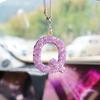 Rhinestone Bow Polymer Clay Car Rearview Mirror Hanging Ornament
