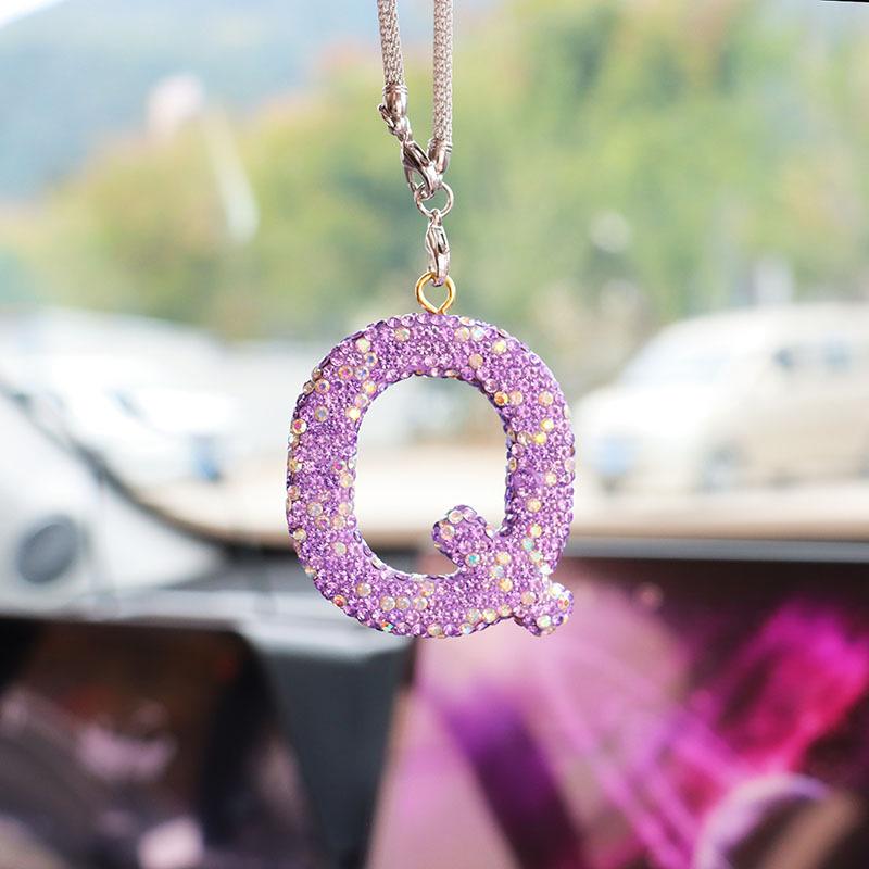 Rhinestone Bow Polymer Clay Car Rearview Mirror Hanging Ornament