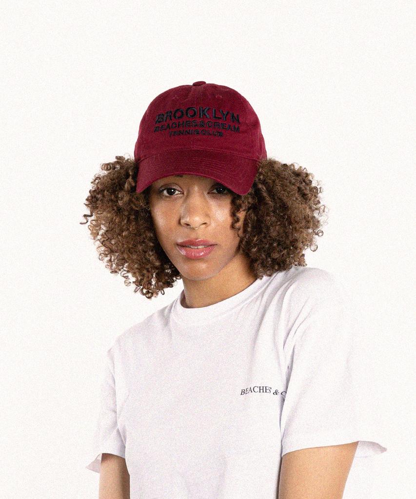 Bichiseuaenkeulim Brooklyn Tennis Club Ball Cap-Burgundy