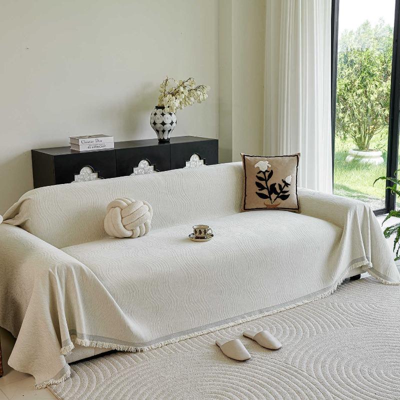 1PC Sofa Towel Solid Color Chenille Simple Modern Sofa Cover Cloth A Whole Piece Full Cover Sofa Cover Blanket Home Textile