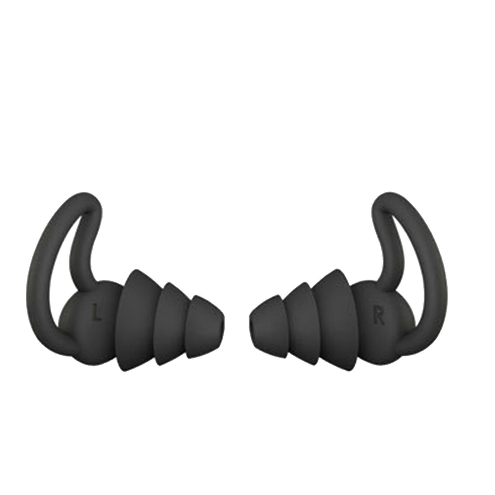 

Силиконовые беруши для сна с шумоподавлением, легкие, мягкие, в форме зонтика, для дома, офиса, общежития Black, 3 Layers