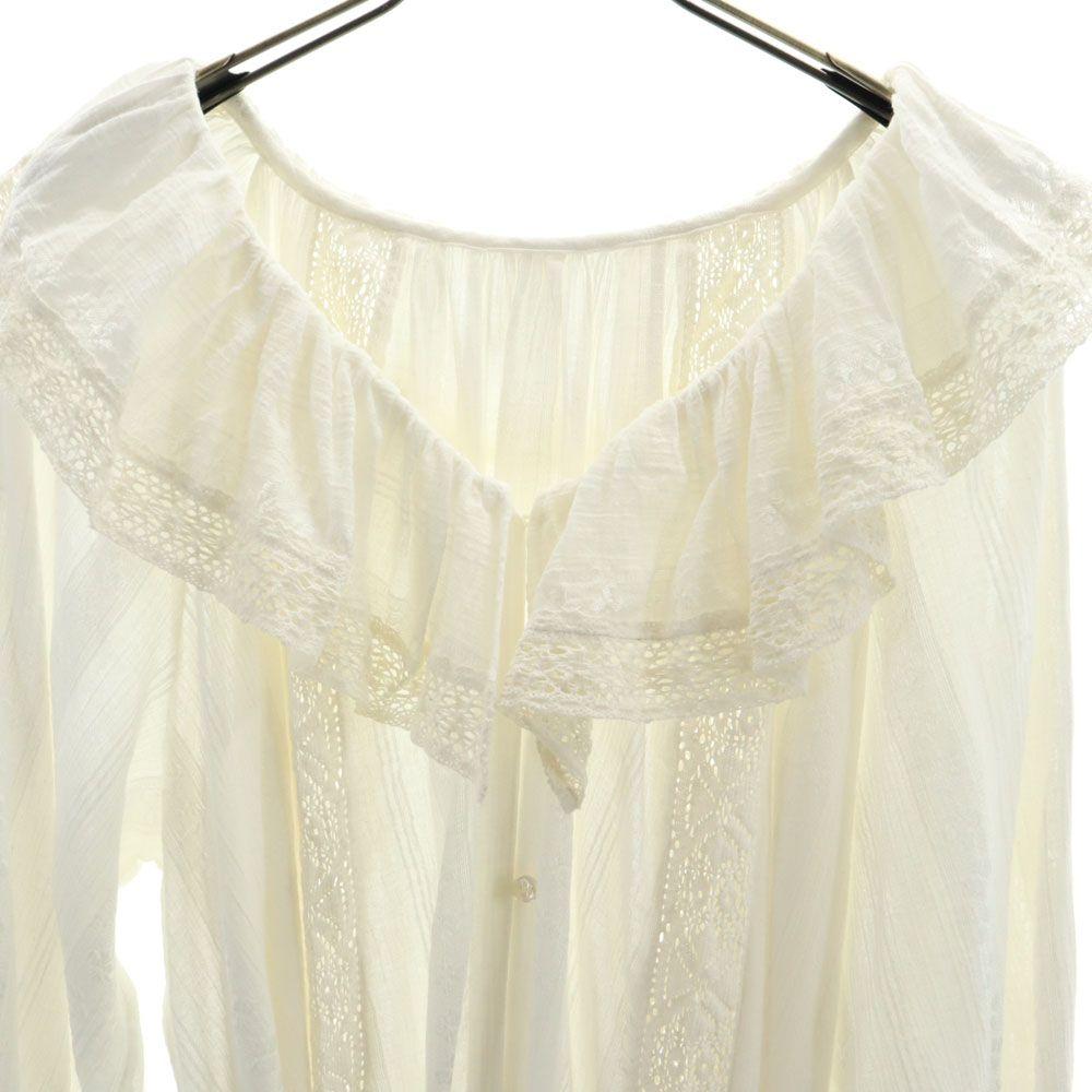 Unused GRACE CLASS Long Sleeve Frill Lace Long Dress 2-36 White Thin Women Used