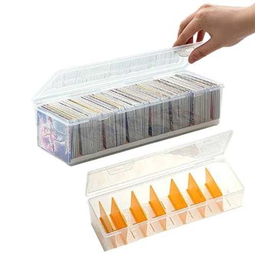 Asdays Trading Card Case, Large Capacity, Horizontal Loading, Long Card Box, Holds 700 Cards, 7 Compartments, 29.2 x 9.2 x 7.2cm