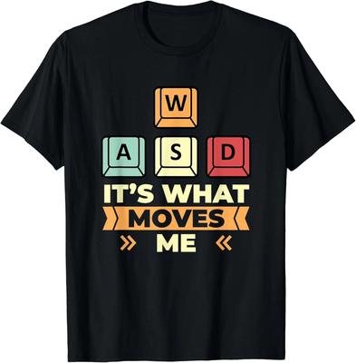 WASD Mi Muove PC Gaming Divertente Regalo per Giocatore di Computer T-Shirt Unisex