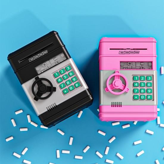 Mini ATM Piggy Bank with Password, Auto-Roll Money Saving Box, Electronic Coin Cash ATM Machine, Birthday Gift for Boys Girls