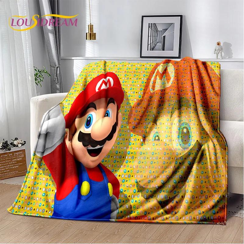 3D Retro M-Mario Cartoon Game Soft Plush Blanket,Flannel Blanket Throw Blanket for Living Room Bedroom Bed Sofa Picnic Kids Gift