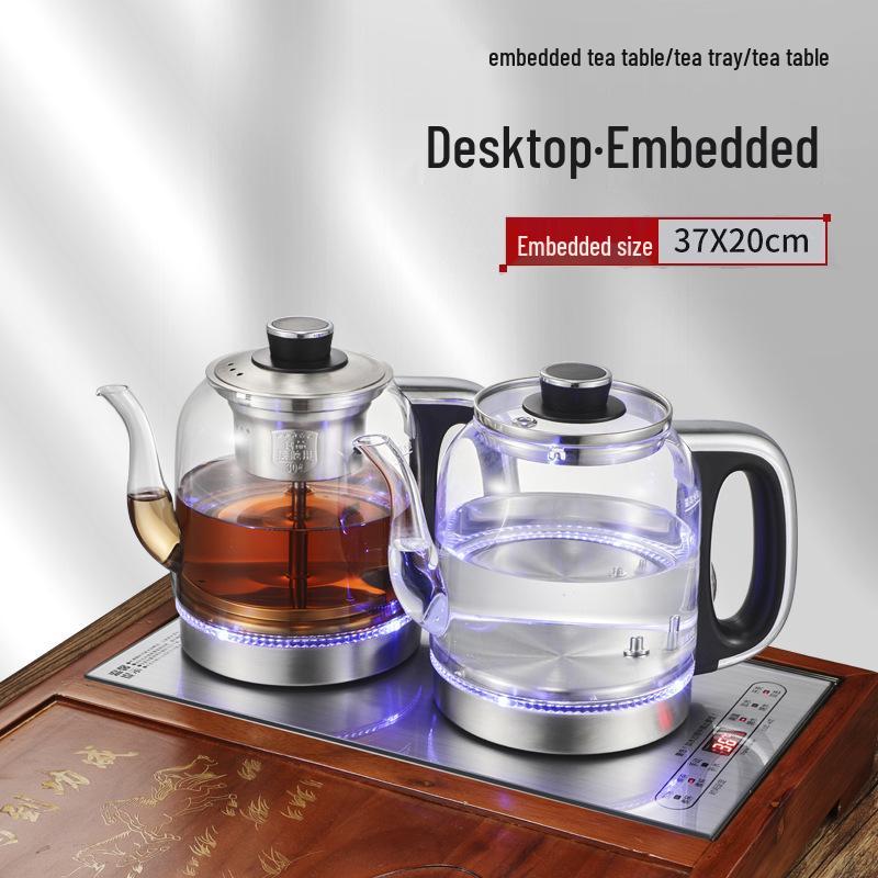 Fully Automatic 1.5L Electric Kettle and Embedded Tea Set