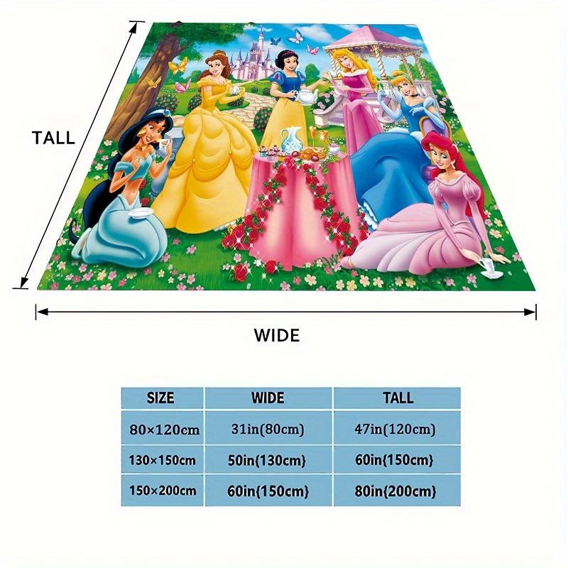 1pc Princess Printing Blanket - Soft, All-Season Throw for Living Room, Bedroom,Personalized Gift with Adorable Cartoon Design
