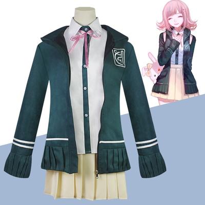 Projektil auf kaputten Cosplay-Kostümen weiblich grün, Uniform Schuluniform Animationskostüme
