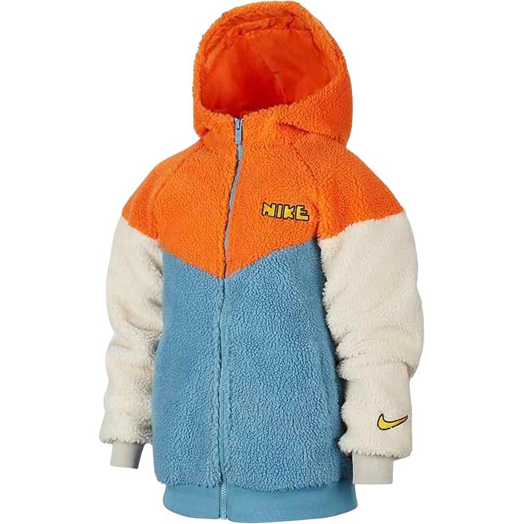 Nike Velvet feel Coat Blue Orange Kids  DO7851-847 XL