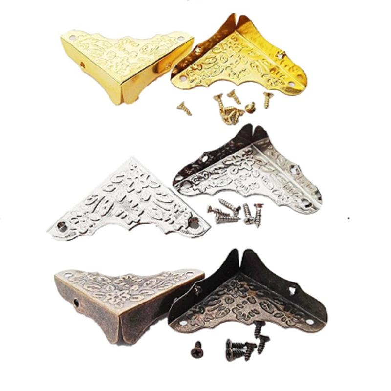 20Pcs Metal Edge Antique Box Corner Protector Furniture Table Corner Edge Guards Wooden Jewelry Box Corner Protect Cover 37mm