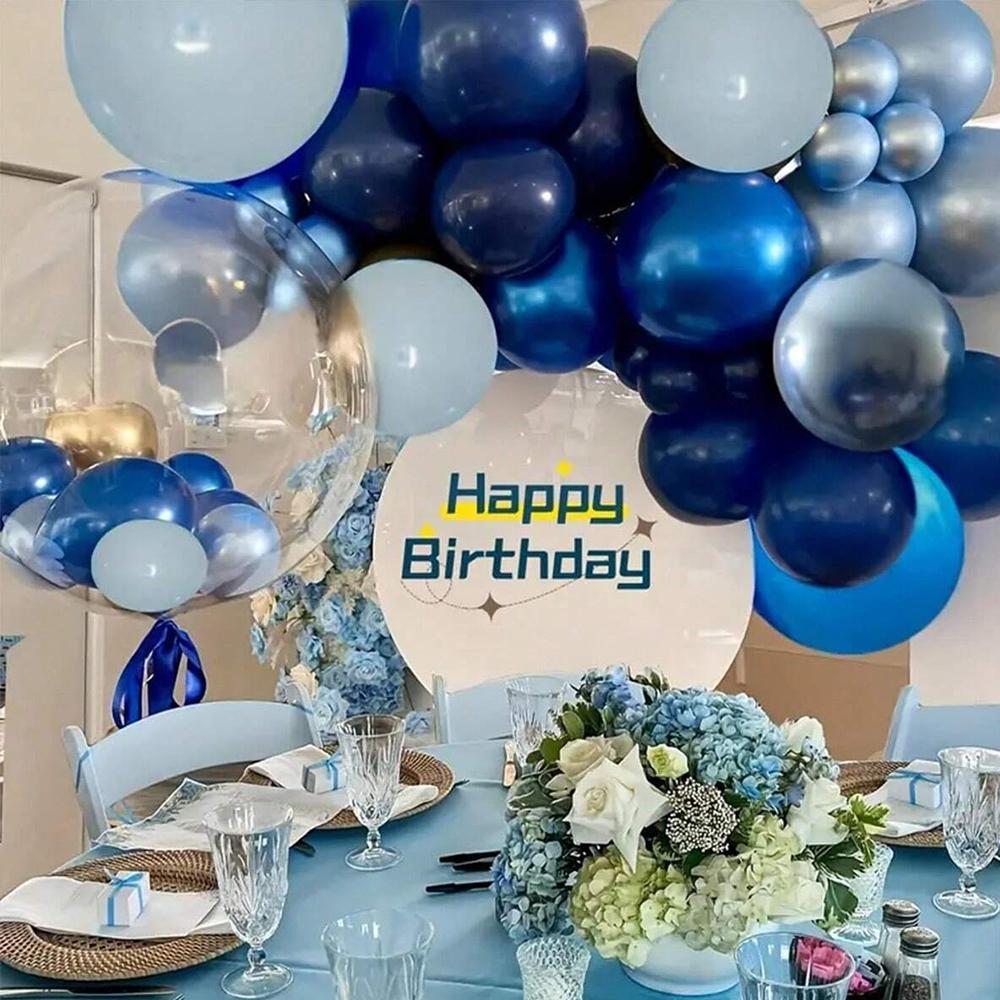 42Pcs Blue Golden Balloon Party Decoration Balloon Birthday Farewell Party Balloon Suitable for Graduation Ceremony Birthday Par
