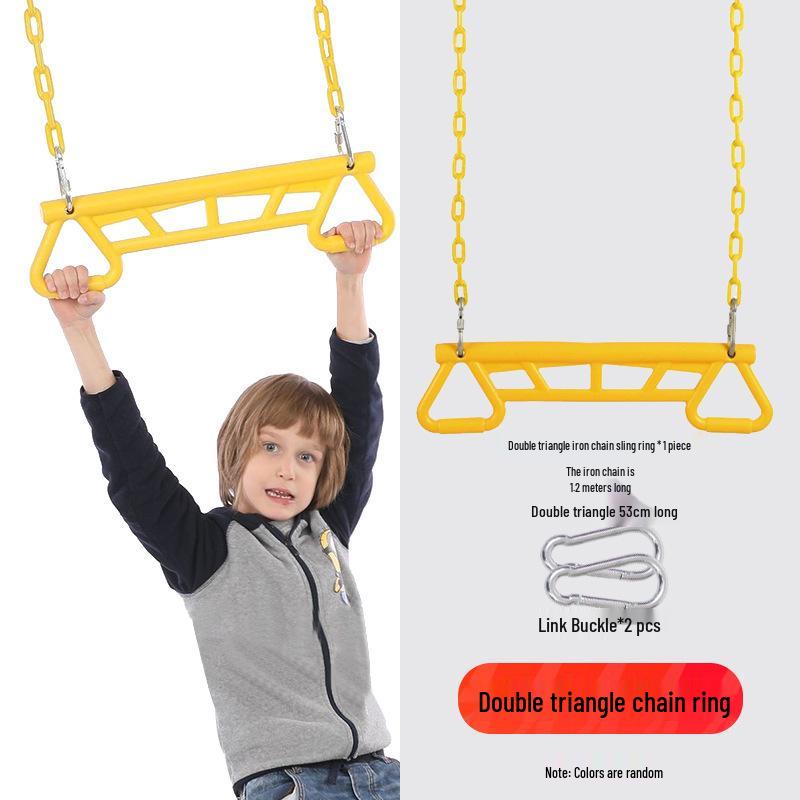 Children's Outdoor Sensory Integration Rope Ladder and Swing Set with Climbing Rings