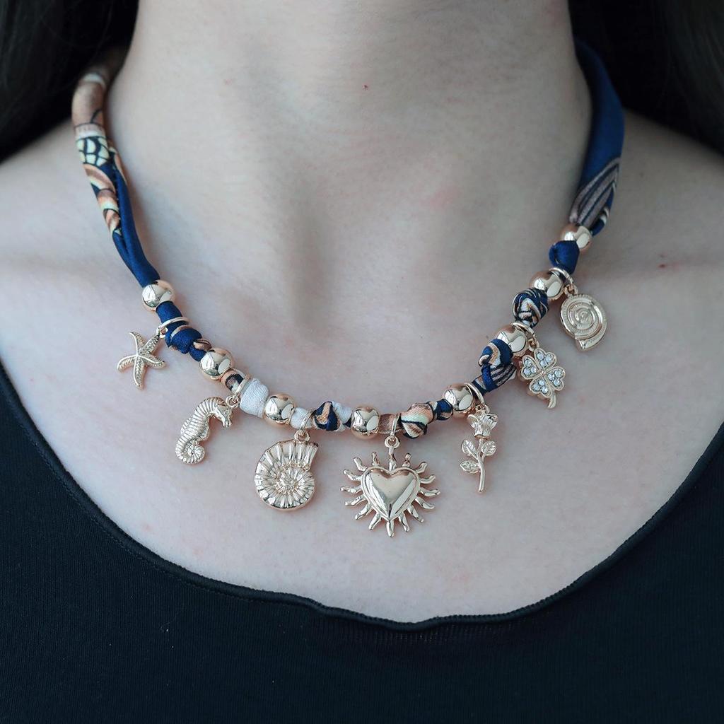 Kenjie Luxury Dopamine Color Bowknot Jewelry Scarf Necklace – Fashion Silk Scarf for Women