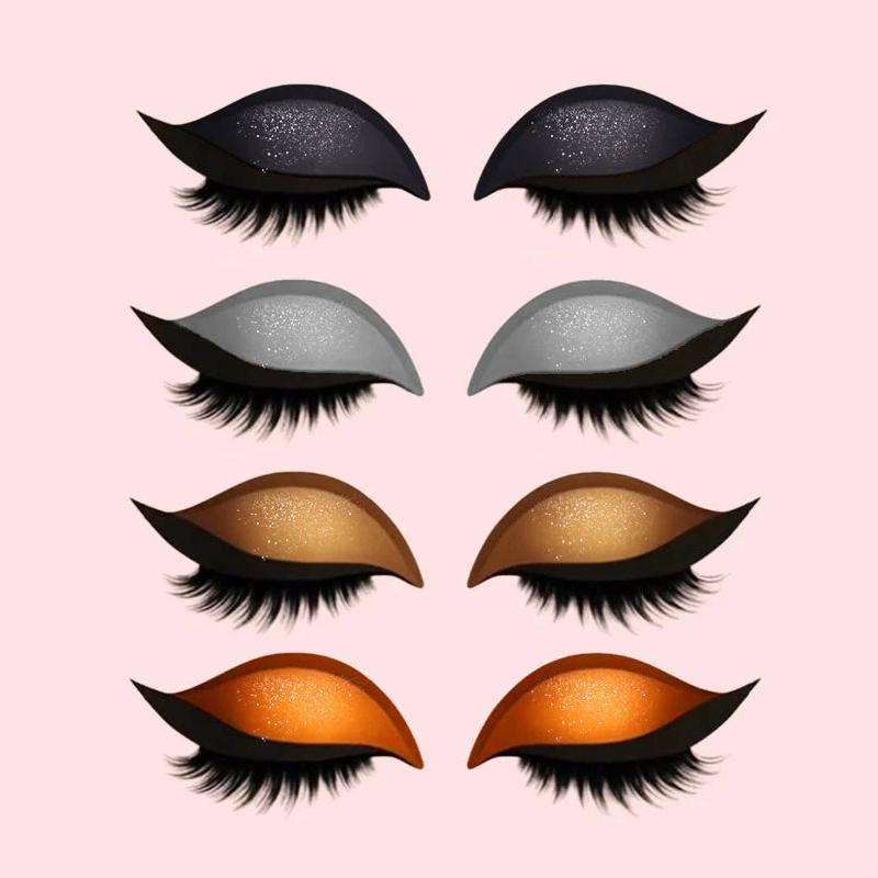 2 In 1 Eyeshadow Party Makeup Easy Use Reusable Self Adhesive With Eyelash Waterproof Eyeliner Sticker Cosmetic