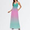 Women's Casual Knitted Cotton Gradient Print Suspender Dress
