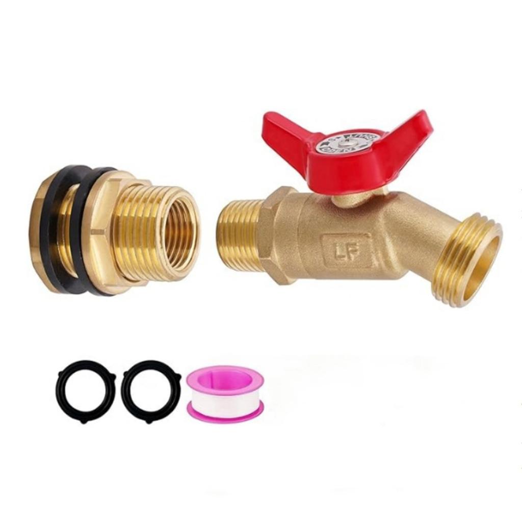 Adjustable Flow Brass Water Tap with Anti Leakage Technology Leak Proof Brass Water Spigot set for Plastic Storage Tanks