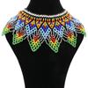 Bohemian Multilayer Beaded Choker Ethnic Style Woven Choker Necklace Bead Chunky Necklace  Festival