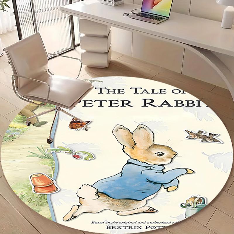 1pc Peter Rabbit1 Design Printed Area Round Carpet for Bedroom Living Room Home Decor Rugs Mat Non Slip Mat Rug for Bedside