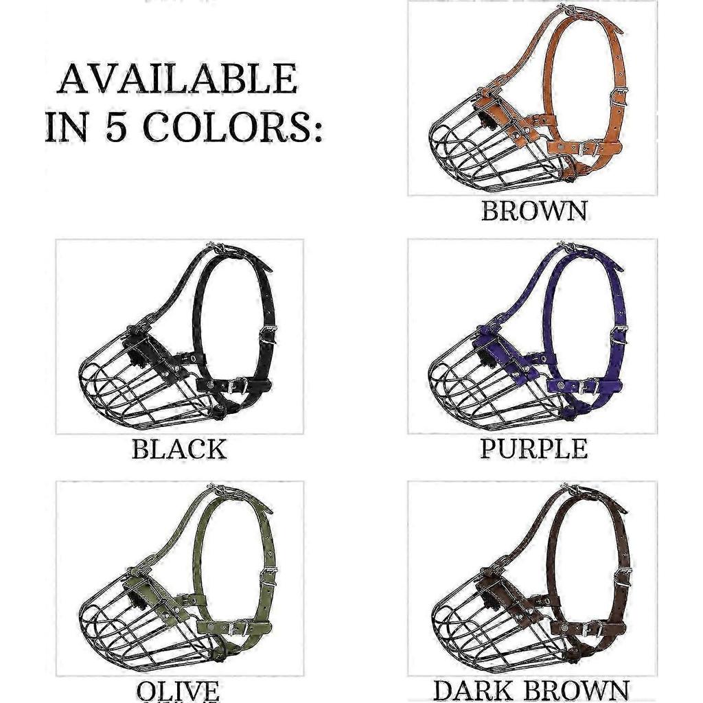 Breathable Metal Basket Muzzle for Pitbull Amstaff Staffordshire Terrier Large Dogs