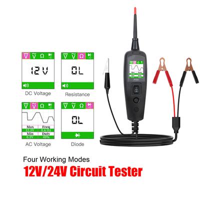 P100 2M Automotive Circuit Tester Car Accessories Power Circuit Probe Kit 12V 24V Voltage/Resistant Tester Diagnostic Tool