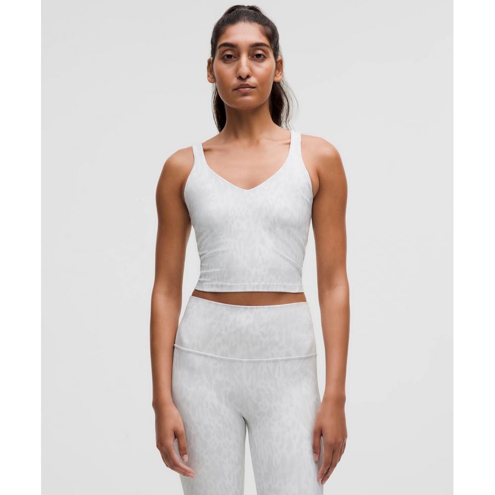 

Lululemon Align TAnk Top Light Support A B Cup Contour Spot White Multi 0
