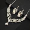 2026 Bridal Necklace Earrings Set Big Water Drop Wedding Dress Banquet Dress Accessories Matching