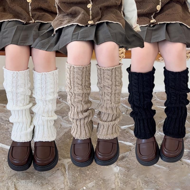 Fashion Knit Leg Warmers for Little Girls Knee High Socks for Dress Toddler Winter Slouchy Socks Thicken Warm Leggings