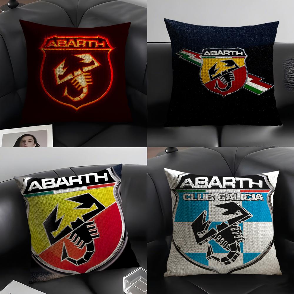Coole Cartoon-Skorpion A-Abarth Kissenbezug Natürlicher Leinen Doppelseitiger Druck Sofa Heimdekoration Kissenhülle