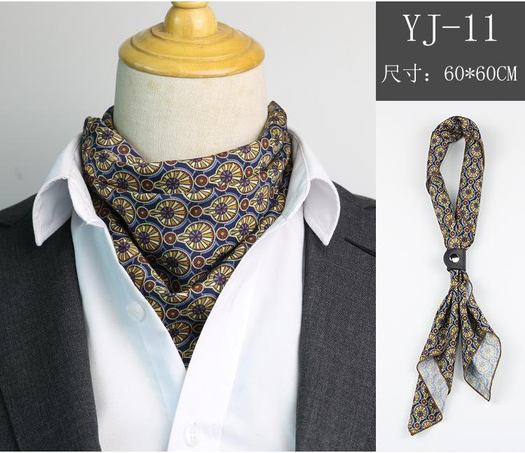 Men'S Spring And Summer Square Scarf Retro Printed Suit Silk Scarf Women'S Tied Hair Headscarf Small Scarf Japanese Thin Scarf