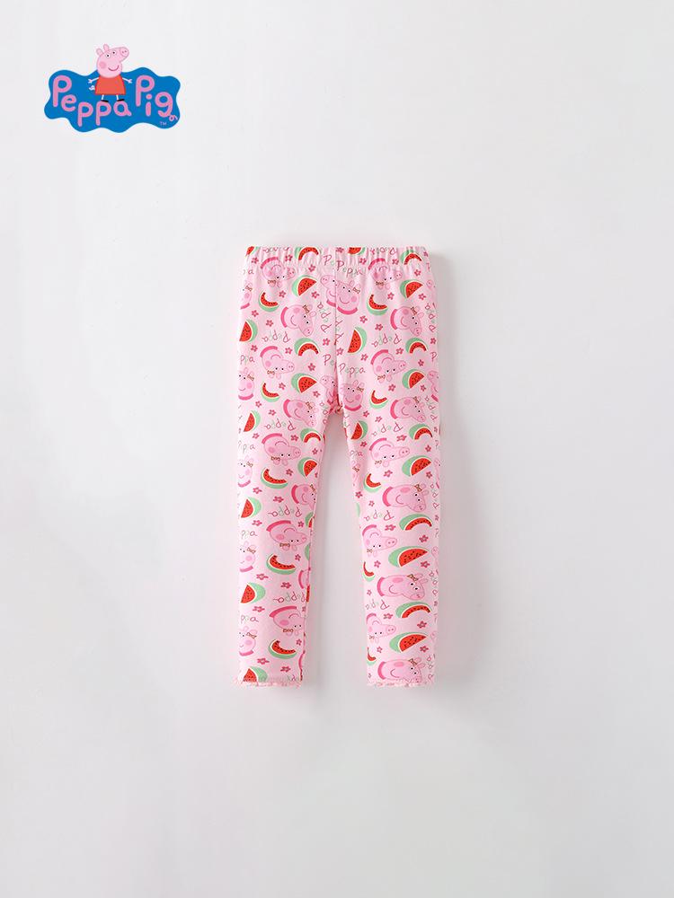 Peppa Pig Dívčí krajkové bavlněné legíny - Ležérní jarní/podzimní kalhoty