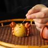 1pc Ceramic Crab Tea Pet , Whimsical Home Decor, Tea Accessory, Handcrafted Cute Crab Figurine with Expressive Eyes
