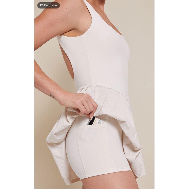 American Brand Back Shaping Backless Tennis Skirt Fashion Tape Sexy Fitness Sports Pleated One-Piece Split Skirt