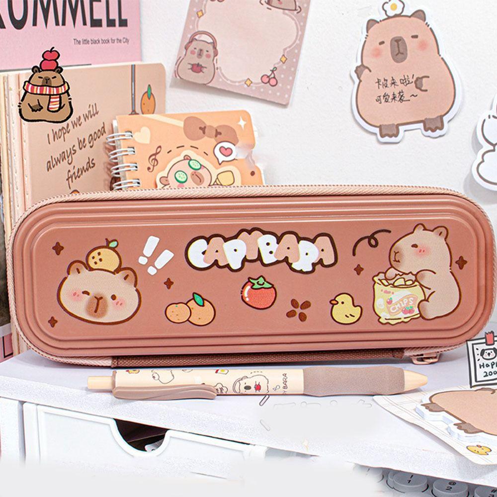 Waterproof Capibala Pencil Case Funny Stationery Storage Bag Cute Capybara Pen Bag  Student Gift