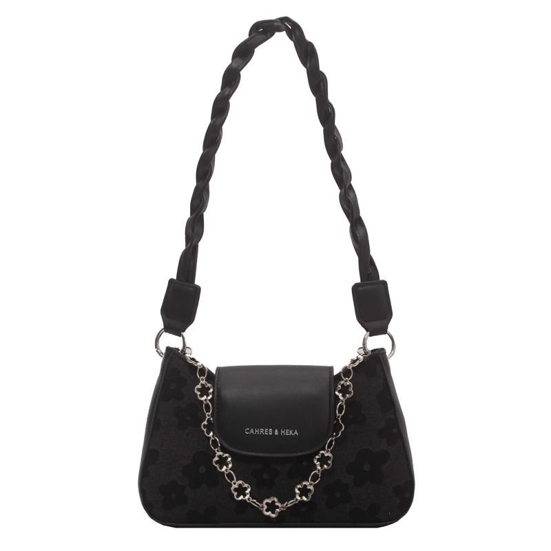 Autumn and Winter High-end Small Bag Women's New 2025 Autumn and Winter Light Luxury Black Messenger Bag French Women's Messenger Bag