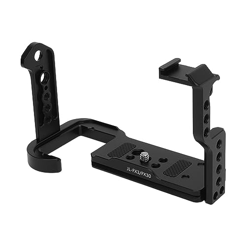 Qiilu Aluminum Quick Release L Plate for FX3 FX30 Camera | Anti-Slip Gasket Design, 1/4" and 3/8" Screw Holes for ARCA Tripod Compatible