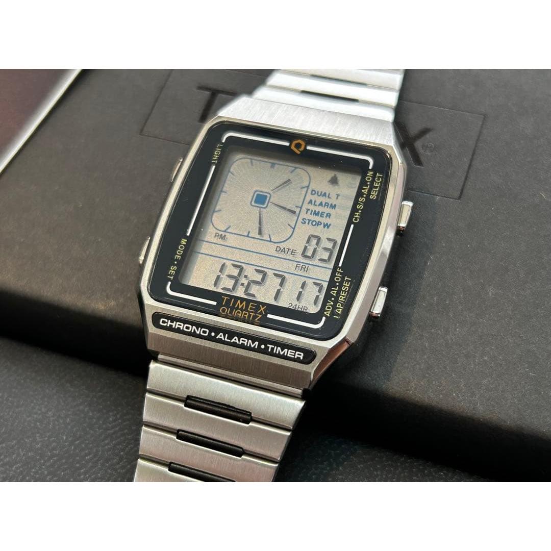 Used TIMEX Q Digital Watch Chronograph Reissue Digital LCA