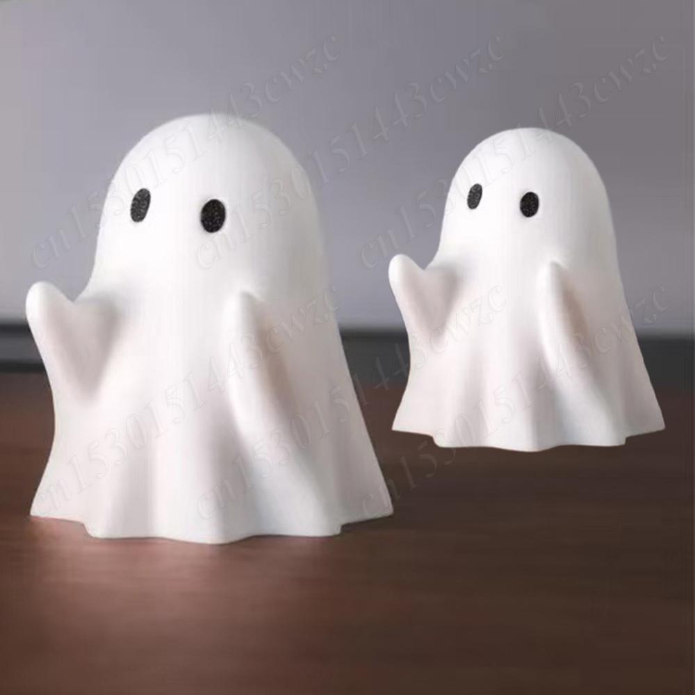 Cute Ghost Pen Holder Ornaments Halloween Adorable Ghost Pencil Stand Resin Ghost Figurine For Home Office Desktop Decorations