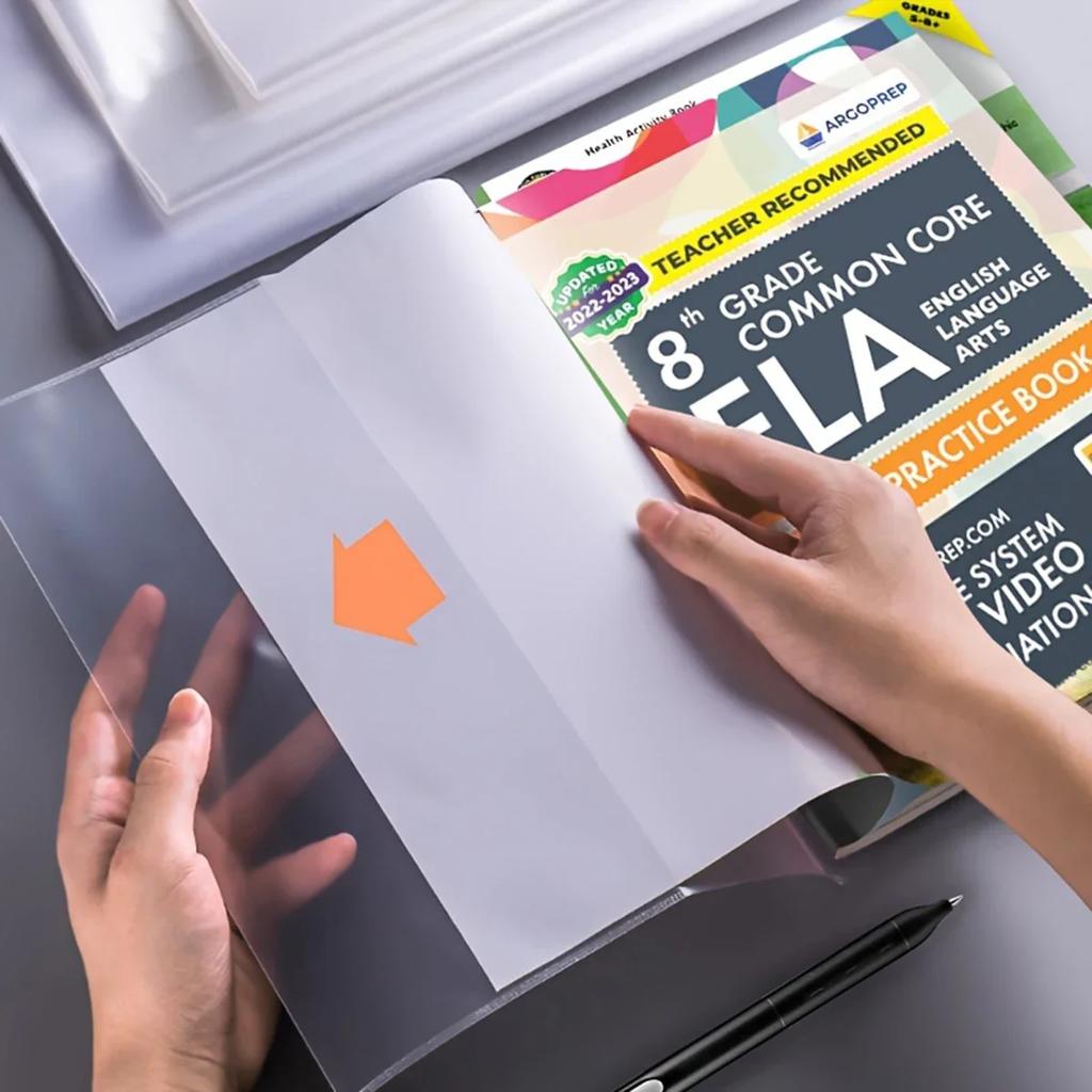 10pcs A4/16k/a5 Transparent Plastic Book Cover Self-adhesive Closure Waterproof And Wear-resistant Books Pvc Protectivecover