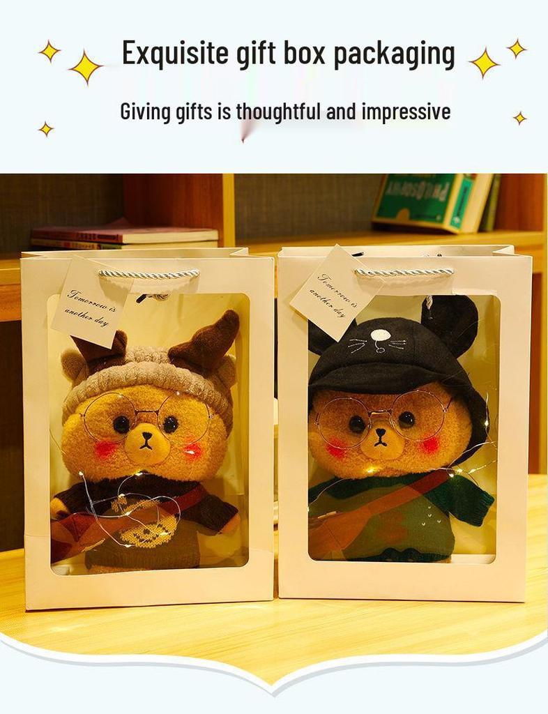 Adorable Internet Celebrity Bear Plush Toy - Cute, Huggable Birthday Gift for Girls, Perfect Sleeping Companion