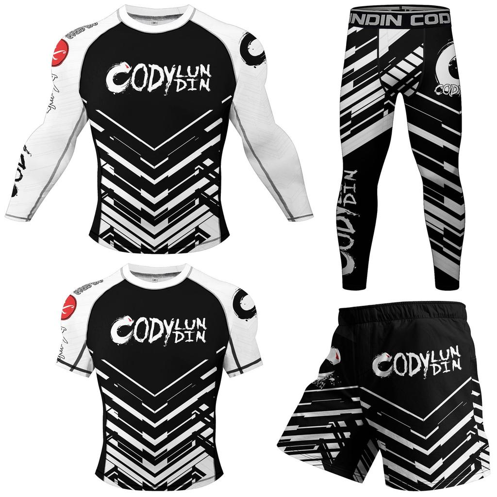 Men's Quick-Dry Fitness Compression Suit: 4-Piece Set for Running and Outdoor Activities