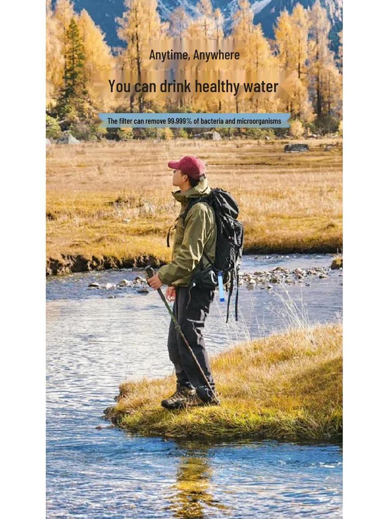 Portable Emergency Water Purification Straw for Camping and Outdoor Filtration