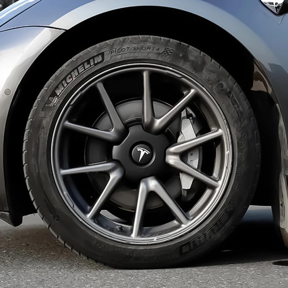 Autoaufkleber Tesla 180MM Tesla Auto Radnabenkappen Felgendeckel für Tesla Model 3 2017 2018 2019 2020 2011 2012 2023 Deko