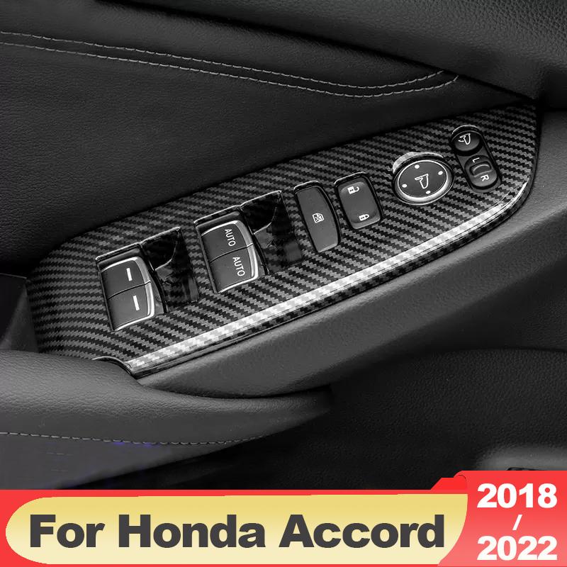 

Для Honda Accord 2018- 2022 ABS Накладка на перемикач склопідйомника, панель підйому скла, наклейка для декорування кнопок дверей, аксесуари B Silver