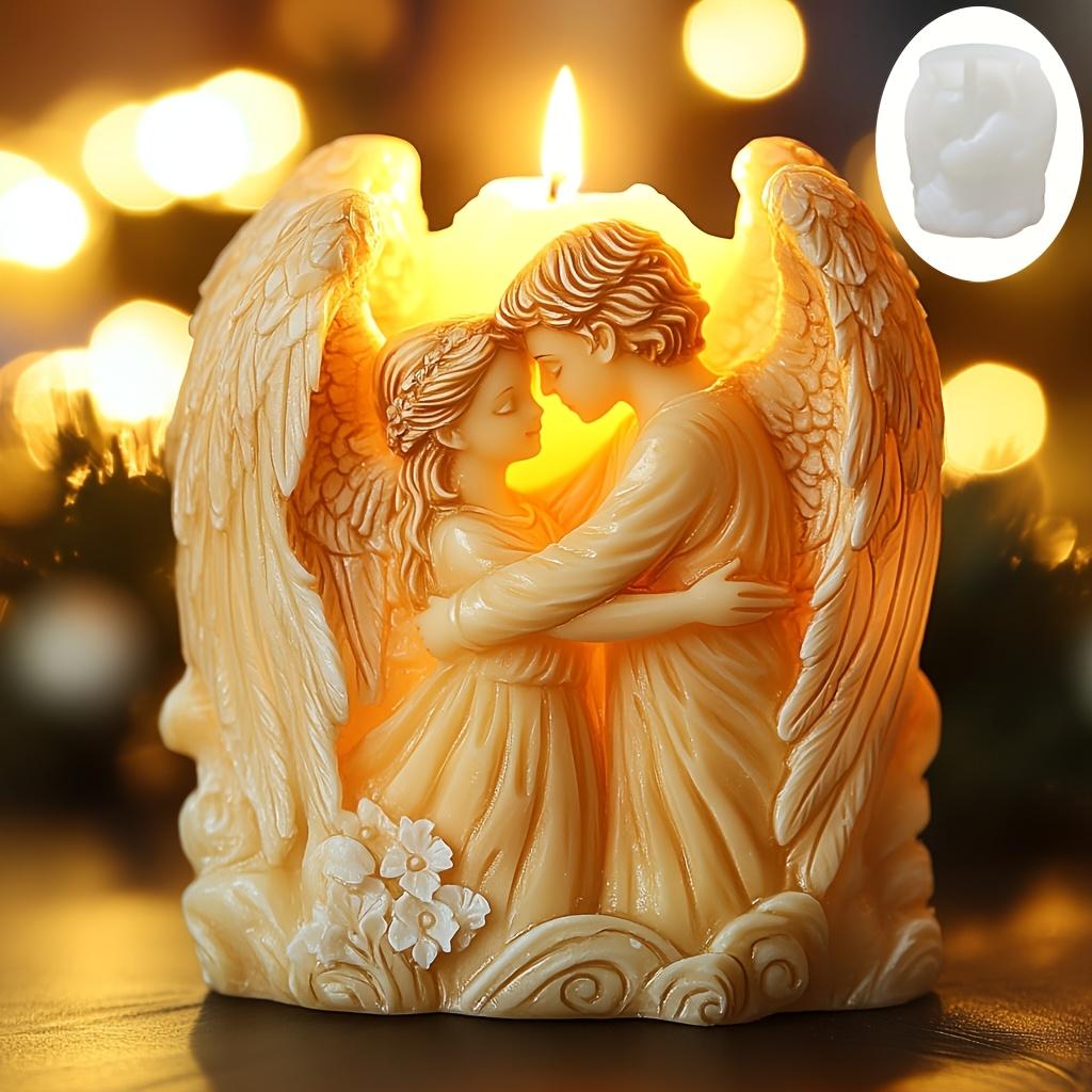 Couple Angel Hug Scented Candle Silicone Mold Wings Angel Boy Angel Girl Hug Scented Resin Mould Wings Angels Plaster Molds