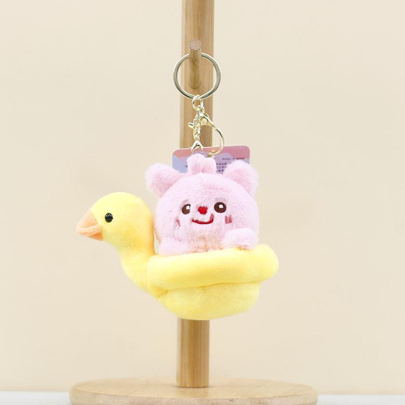 Duck Ring Swimming Keychain Panda Rabbit Capybara Backpack Pendant Doll Plush