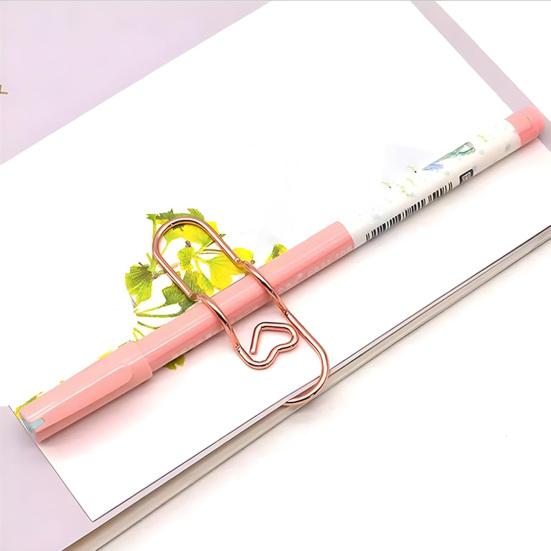 10 Stück Metall Herzform Stiftklemmen Mehrzweck Notizbuch Seitenhalter für Journal Planer Lesezeichen und Büroklammer für Studenten und Berufstätige